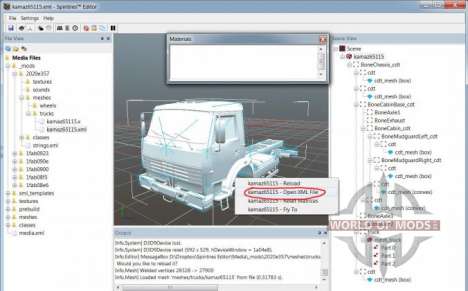 Mesh-file view in SpinTires Editor