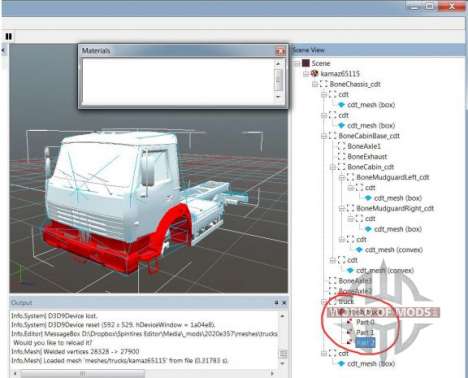 Mesh parts in Spintires Editor