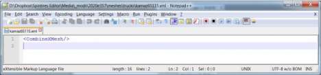 Empty XML-mesh file, open in NotePad++.