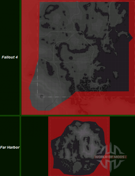 Fallout 4 and Far Hrabor maps comparing
