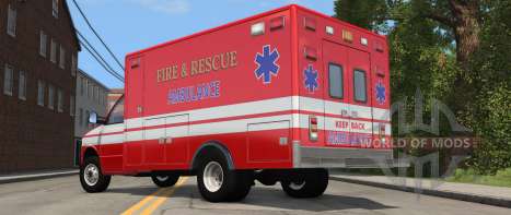 H-Series Ambulance variant from BeamNG Drive - rear view
