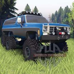 Chevrolet K5 Blazer 1975 Equipped blue and black for Spin Tires