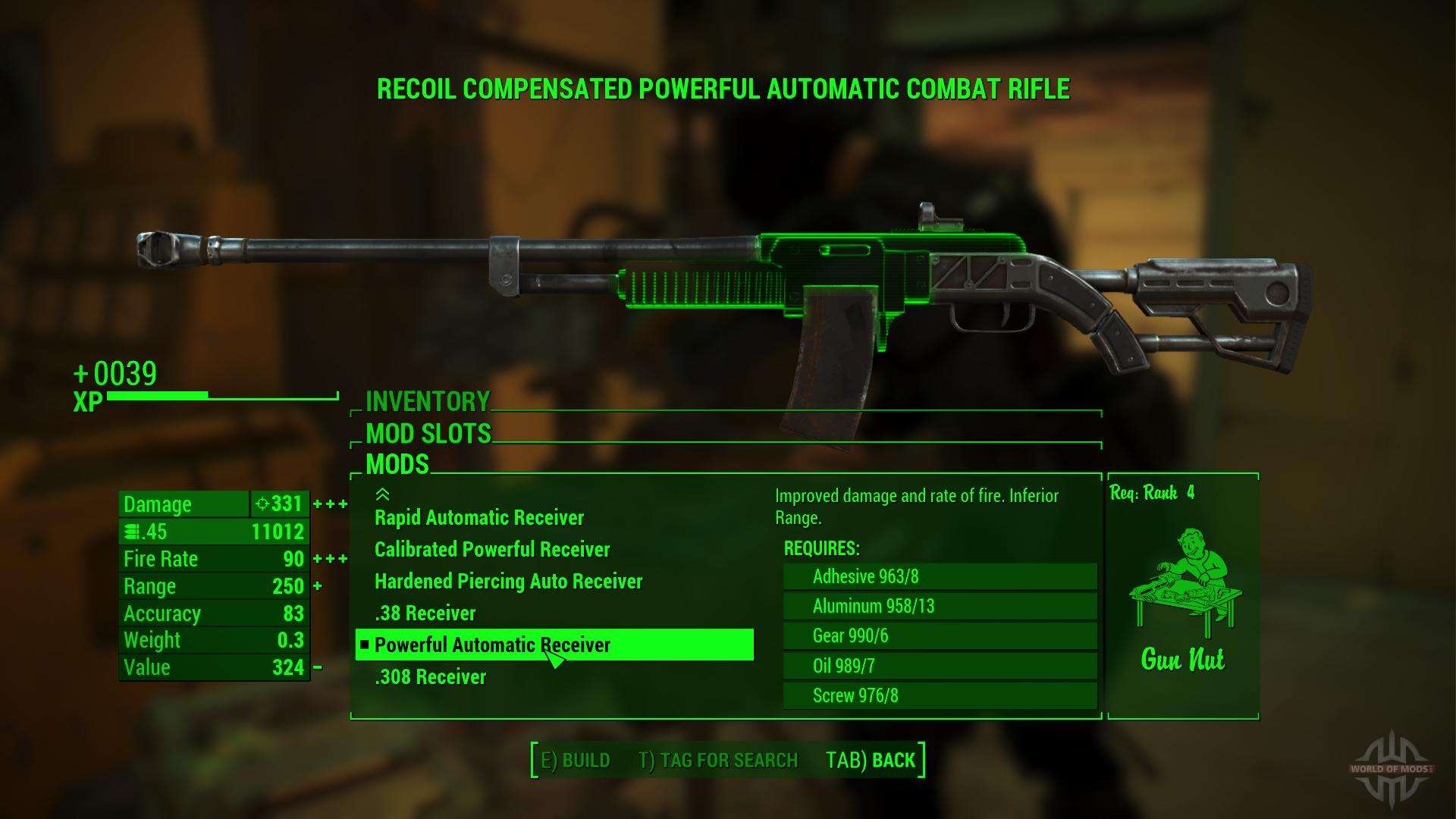 list of weapons in fallout shelter