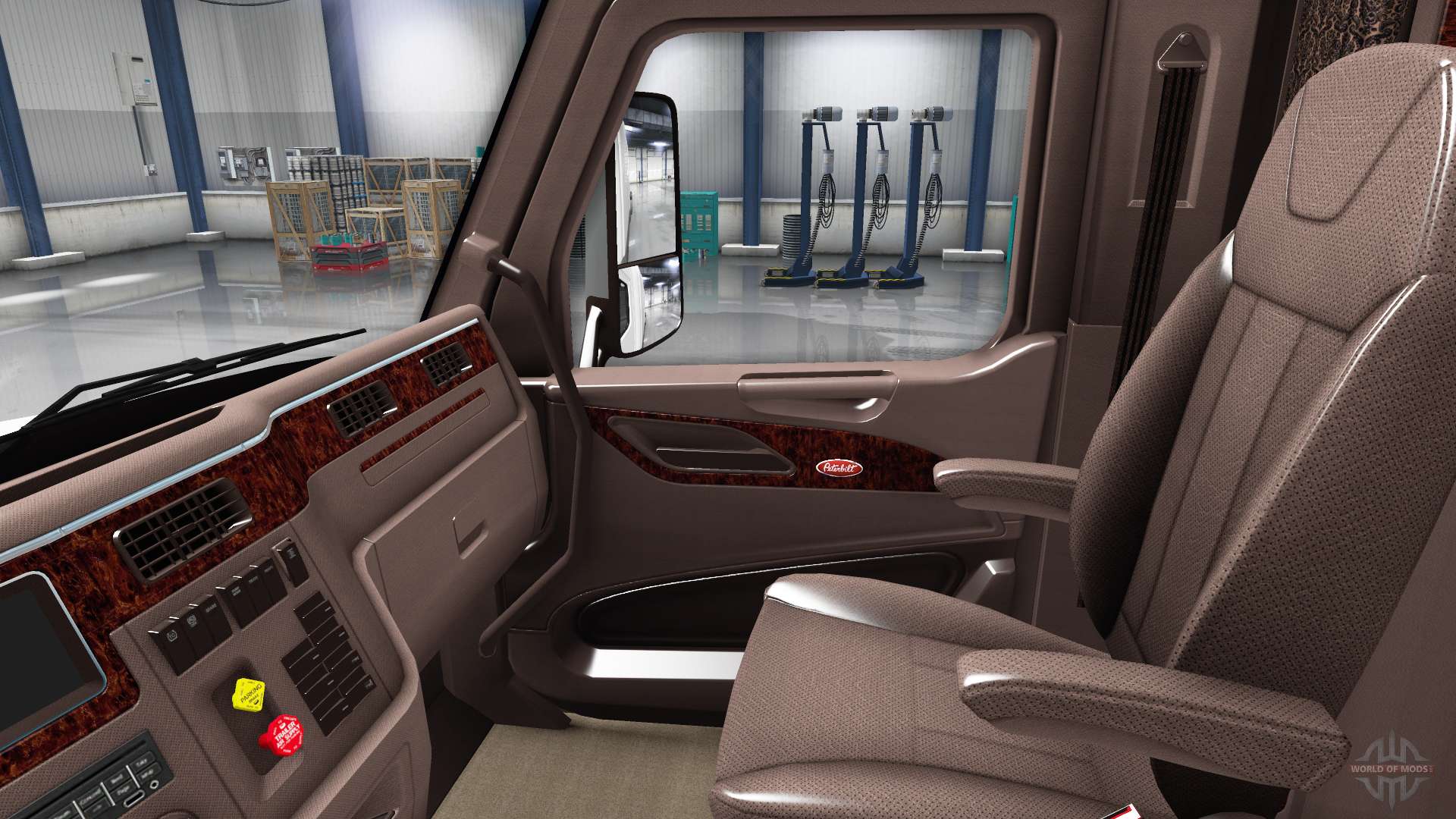 Luxury brown interior Peterbilt 579 for American Truck Simulator