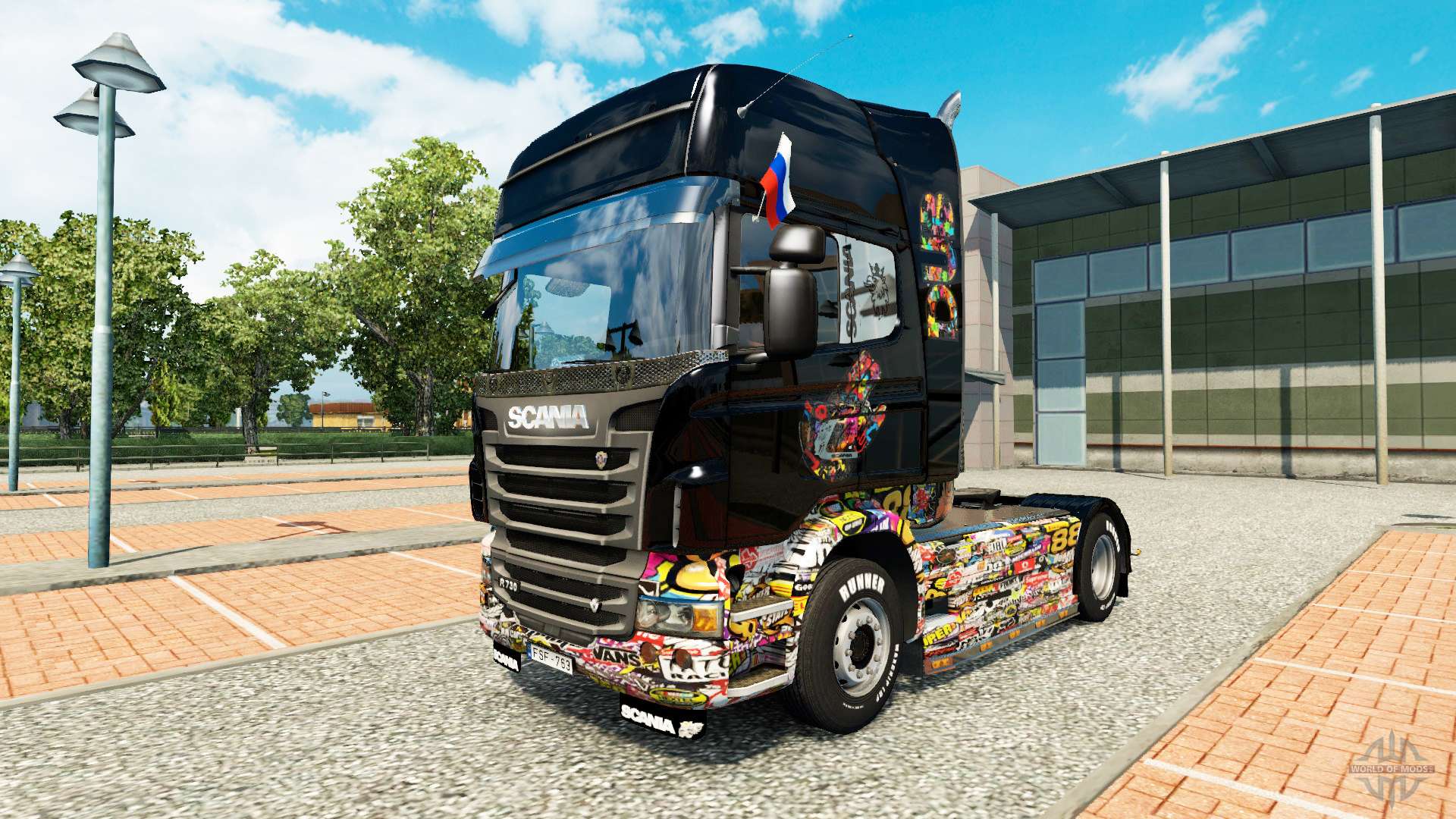 Skin Sticker  Bomb Scania on truck  for Euro Truck  Simulator  2